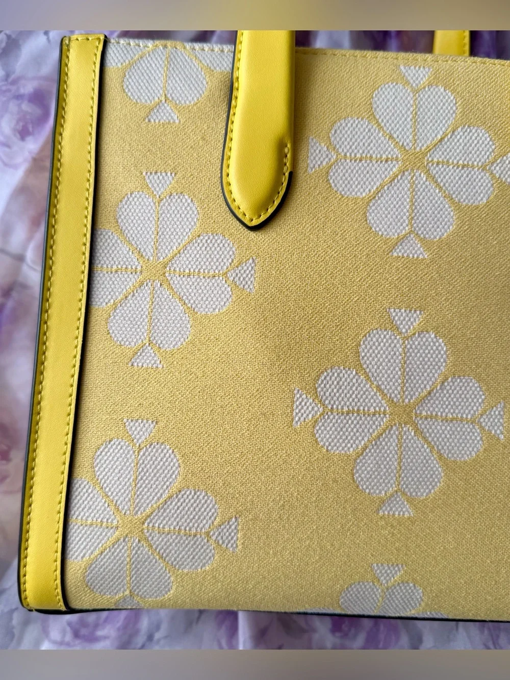 Kate Spade Spade Flower Two-Tone Canvas Manhattan Small Tote Bag